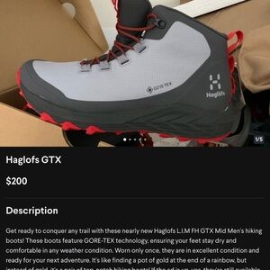 Haglöfs GTX Men's Hiking Boots - Gray and Red